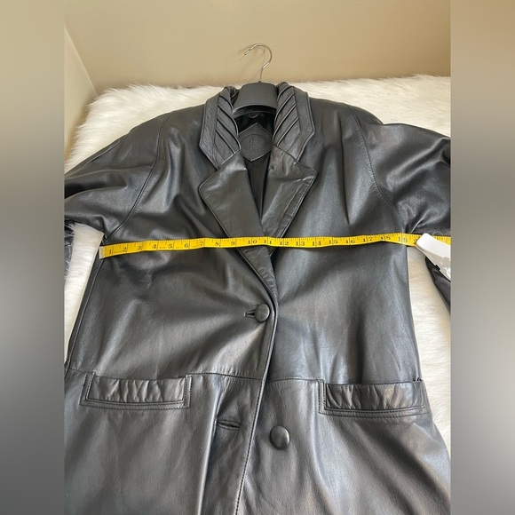 Vintage Jacqueline Ferrar Black Leather Women's trench Coat - Picture 5 of 16